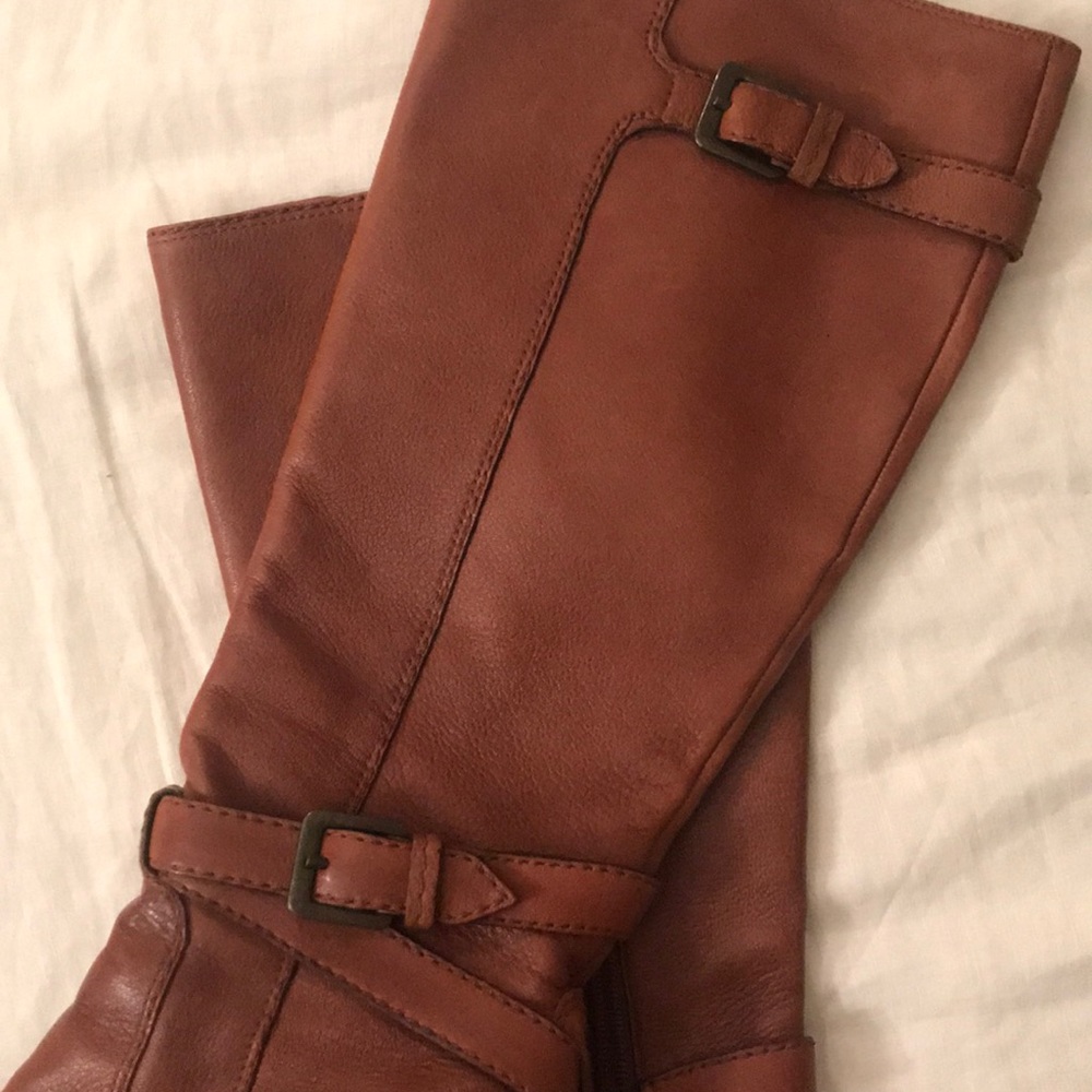 Cole Haan Nike Air High Heel Boots Leather Brown - Picture 9 of 16